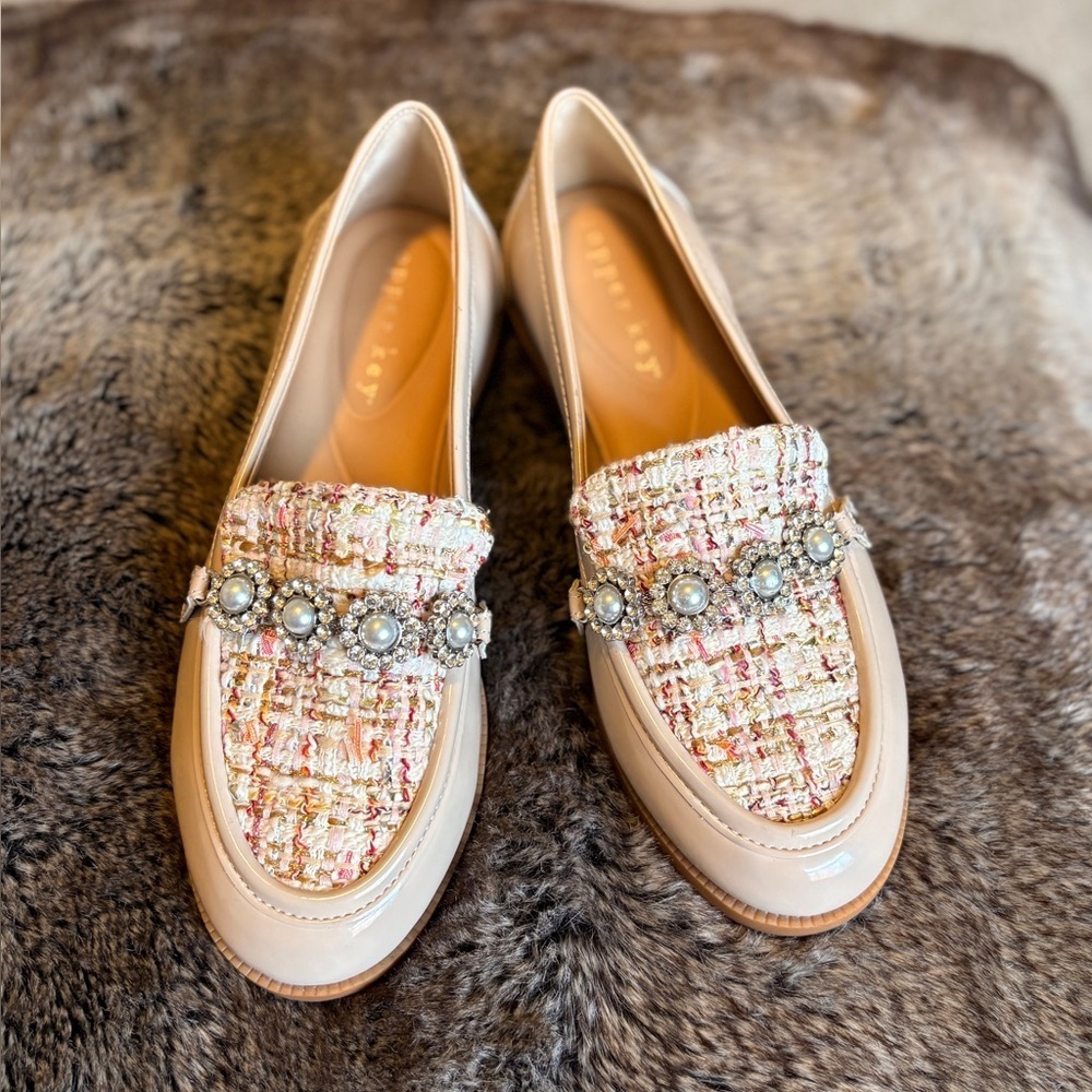 Copper Key Jewel Tinsel Tweed Loafers SZ 6.5 - Picture 4 of 9
